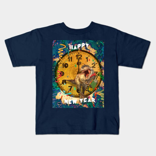 Jurassic New Year's Eve Kids T-Shirt by PrivateVices